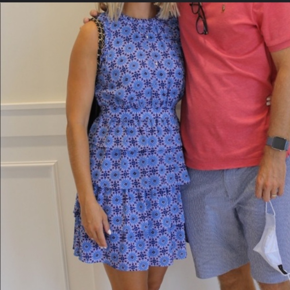Banana republic blue & purple floral mini dress